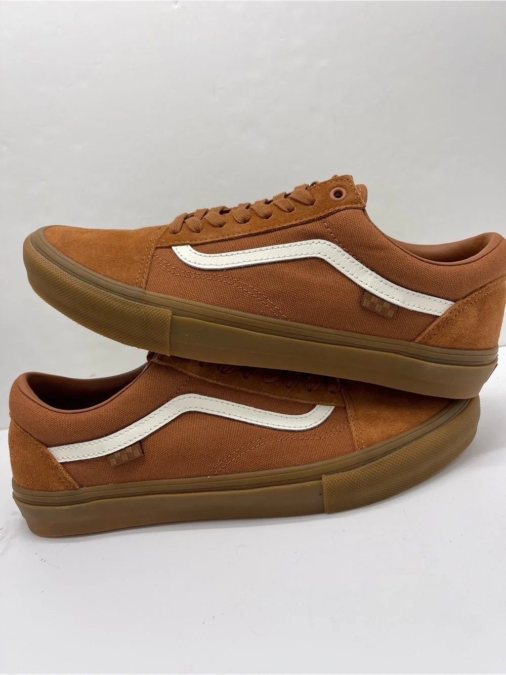 Vans Brown Suede & Canvas Low Top Sneakers with White Stripe